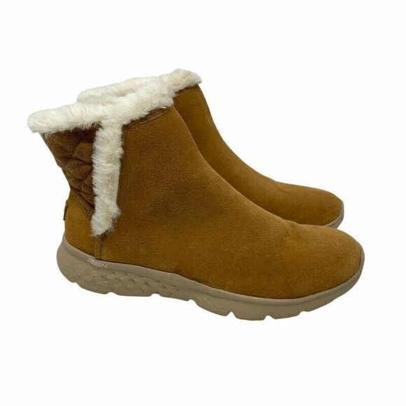 Skechers 400 Cozies Winter Boots Brown Leather 6 - Picture 1 of 11